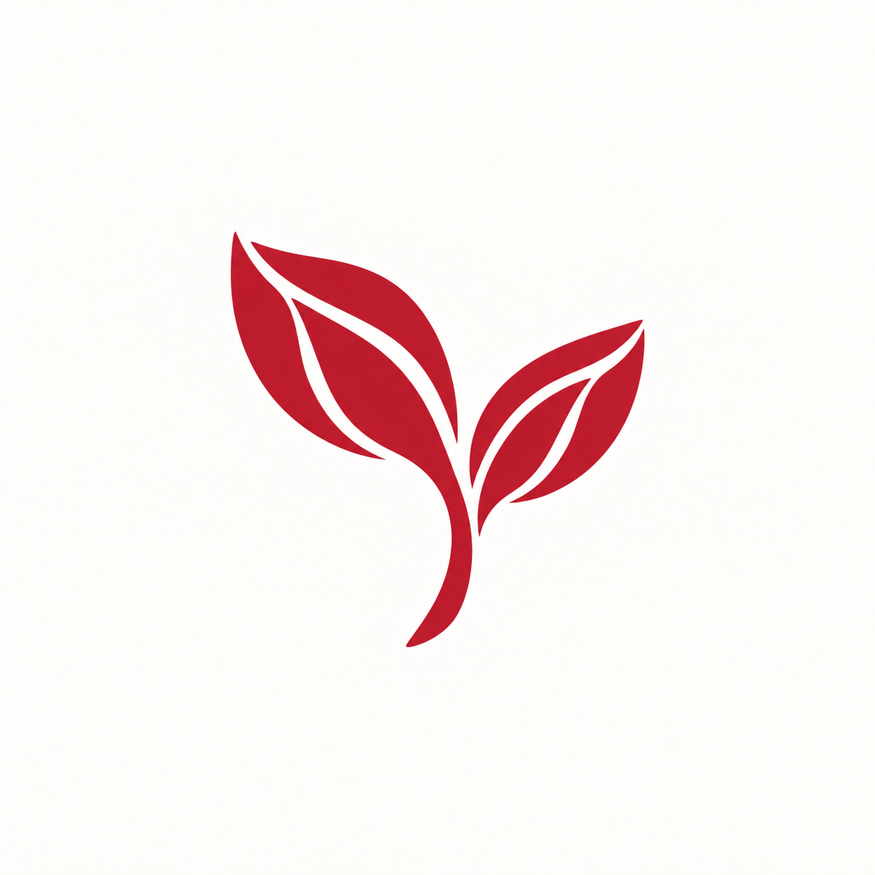 Two young rose leaves breaking out of a stem in red, the Sprout stage